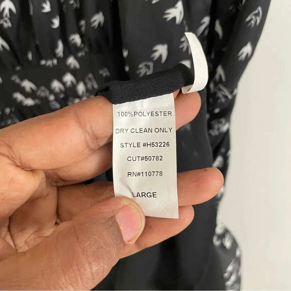 Hazel Dress Midi Bird Print L Whimsigoth Fairy Grunge Boho Cottagecore Peasant - Picture 4 of 7